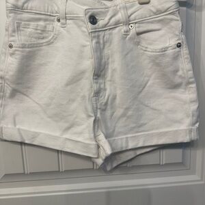 American Eagle Outfitters White Jean Shorts- stretch mom shorts